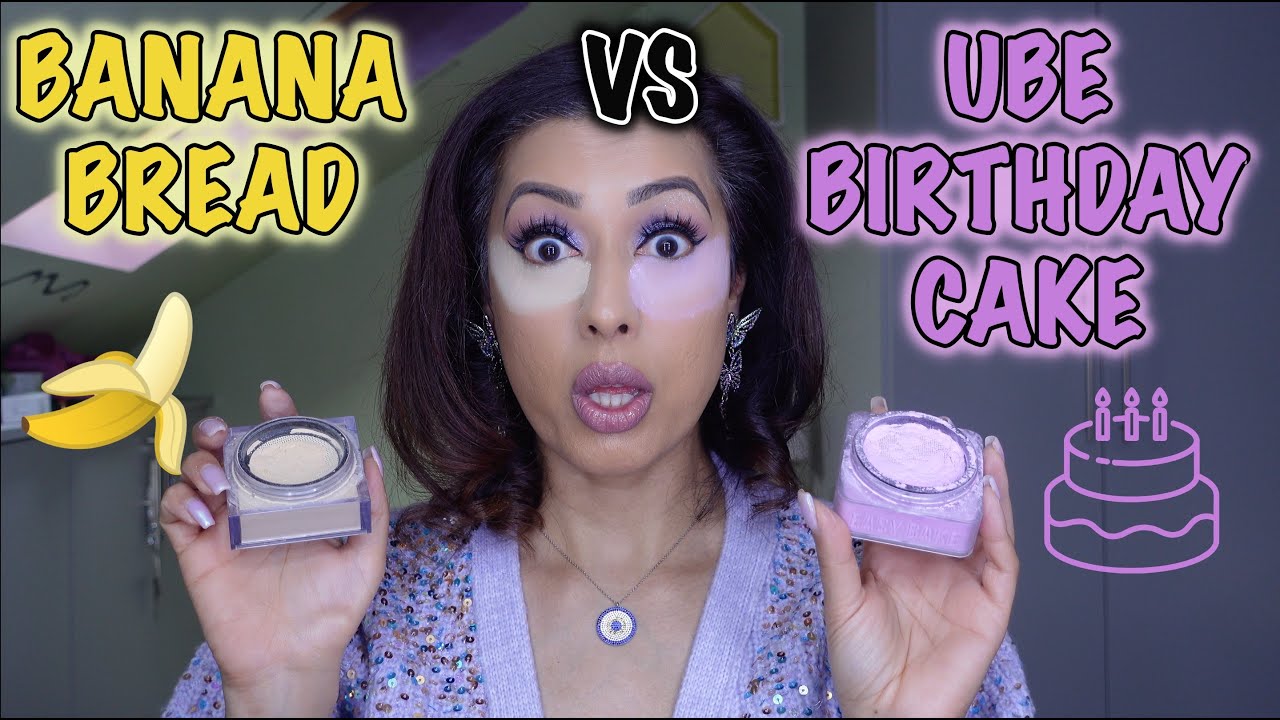 NEW! Huda Beauty UBE Birthday Cake Vs Banana Bread Loose Setting