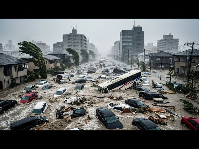 Chaos in Japan Today! Storm Sudden Flooding Swept Away Homes, Cars