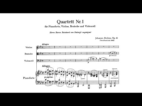 Brahms: Piano Quartet No. 1 in G minor, Op. 25 (with Score) - YouTube