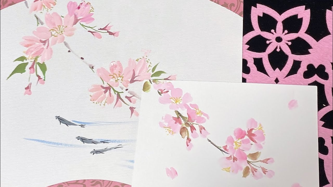 桜シリーズ1】3月〜の絵How to draw a simple cherry blossom ほのぼの