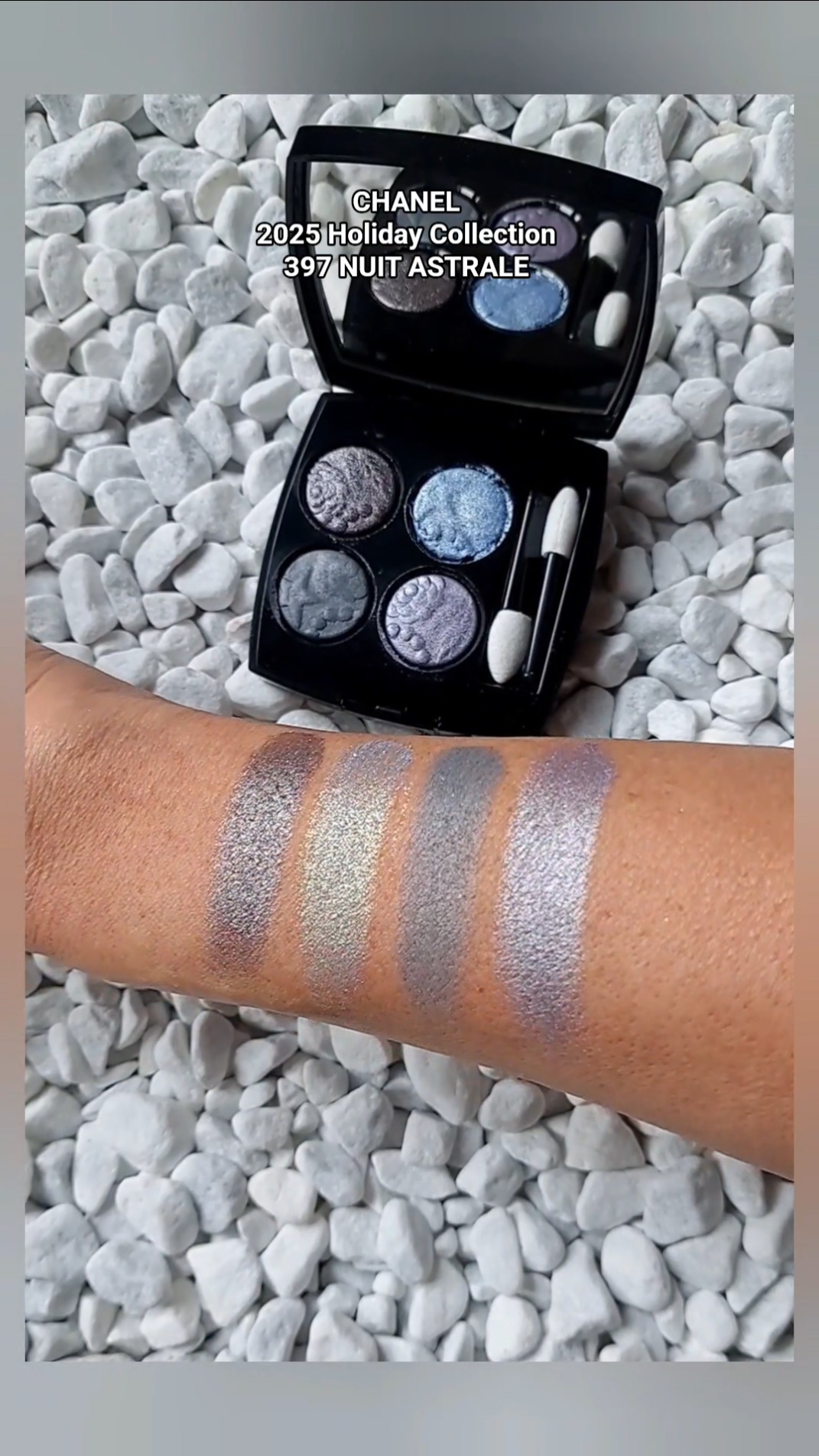 CHANEL 397 NUIT ASTRALE 🩵 Daylight Swatches #chanel #beauty