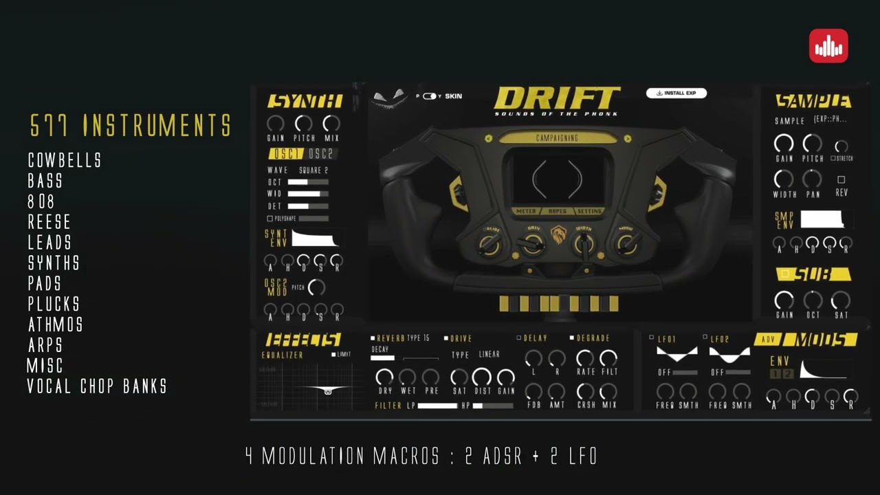 DRIFT X - Sounds Of The Phonk (570+ Instruments) - VST, AU & AAX