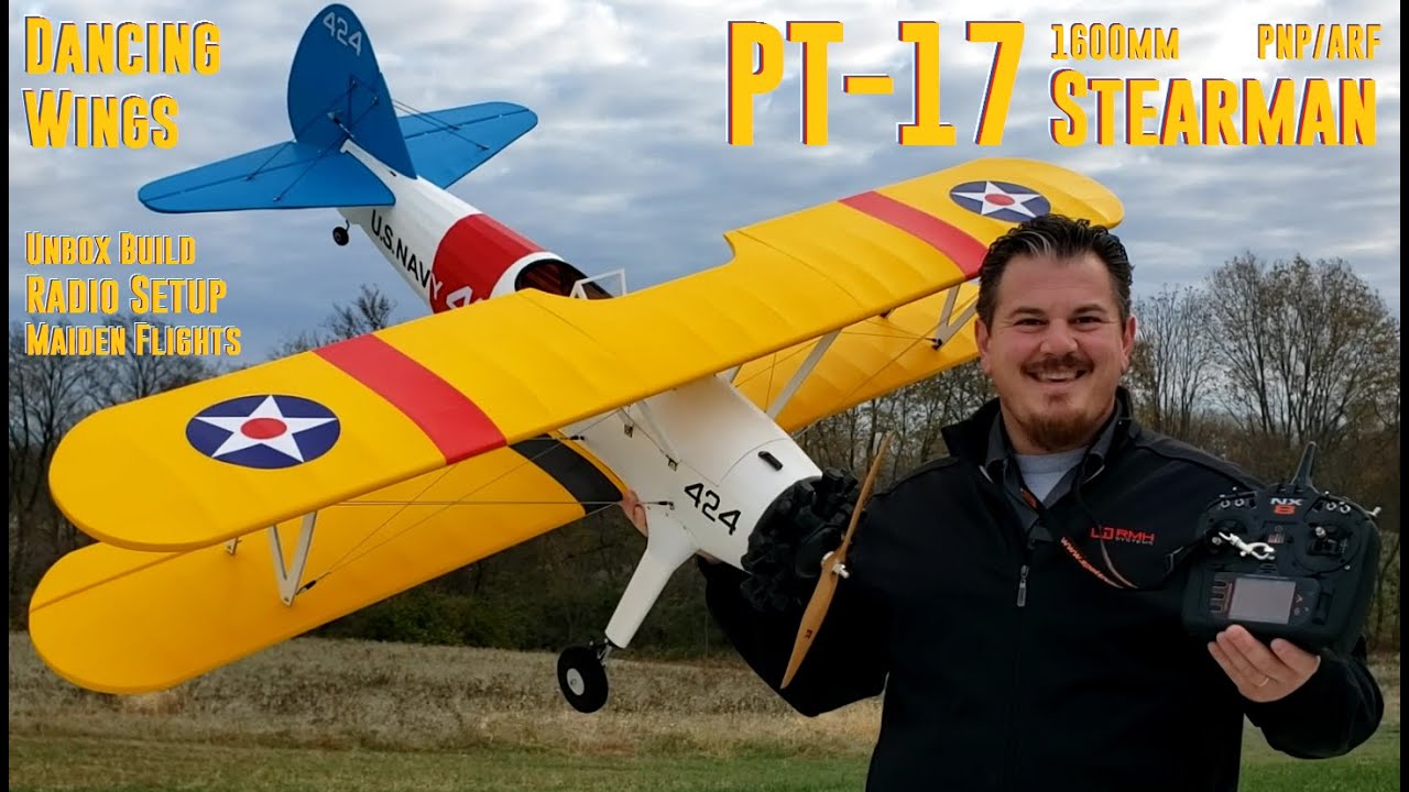Kyosho PT-17 Stearman 40 with PH FS61 four stroke engine Flight
