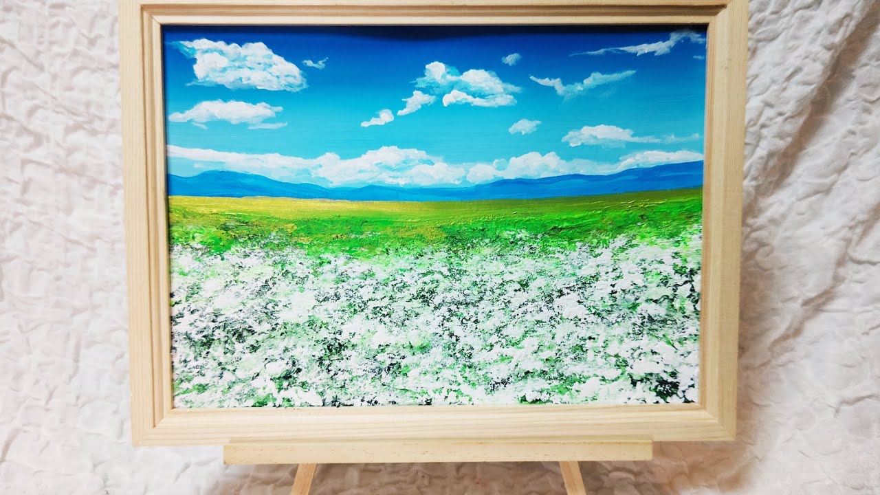 油絵 絵画【白いお花畑】 油絵 絵画【白いお花畑】 油絵 絵画 【白い