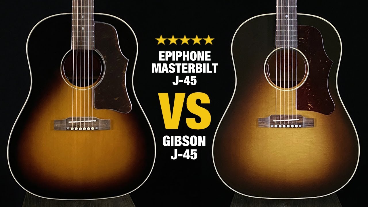Epiphone Masterbilt J-45 vs Gibson J-45 - YouTube