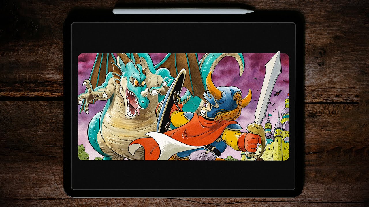 ドラクエ1のパッケージイラストを本気で模写してみた | 絵 | まなびや