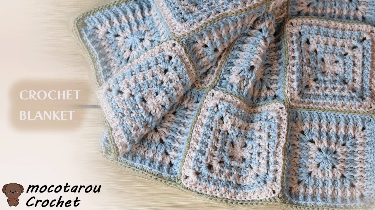 100 yen wool] I tried knitting a cute blanket with a pogo motif