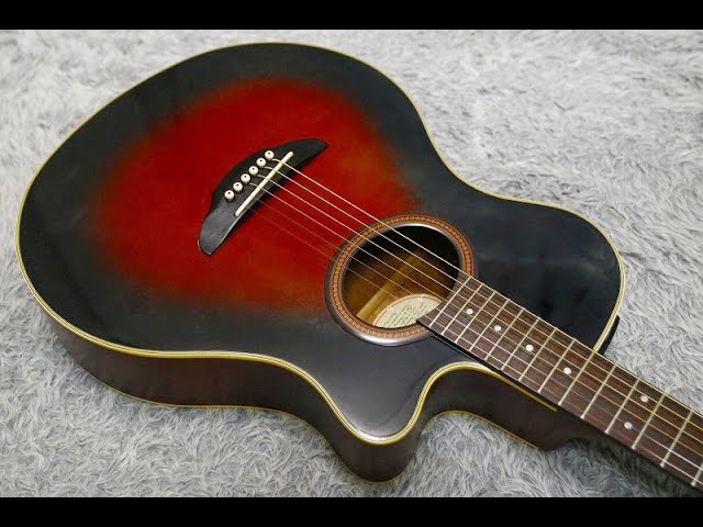 1990's made Yamaha APX-4A Thinline Acoustic Electric GuitarRed