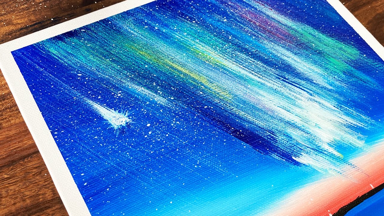 Aurora at dawn | How to draw acrylic painting for beginners # 219