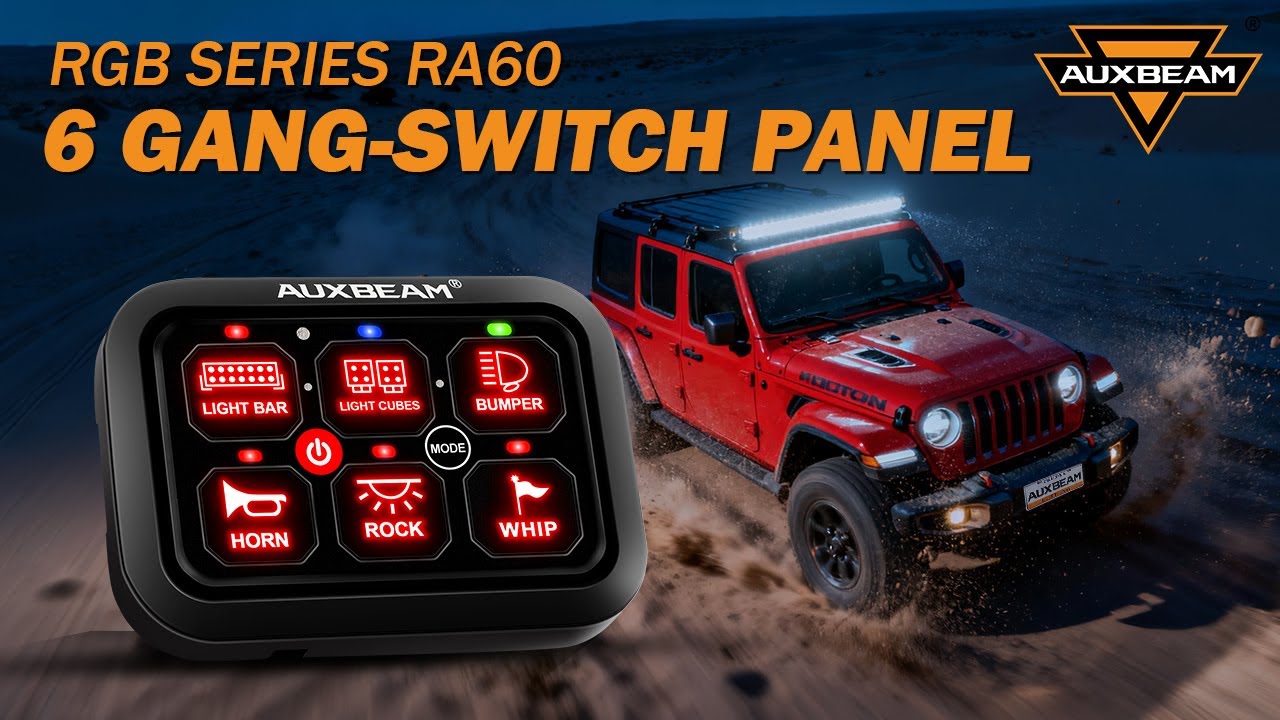 Auxbeam® RGB Series 6 Gang (RA60) RGB Switch Panel. Controlling