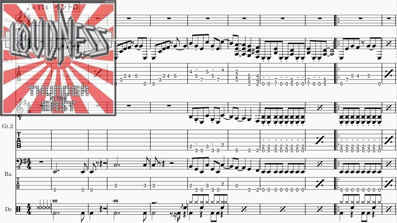 LOUDNESS ラウドネス シャドウズ・オブ・ウォー バンドスコア 初版