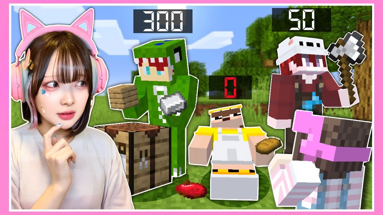 頭の上の数字が「0」になると死んでしまうマインクラフト…？【から