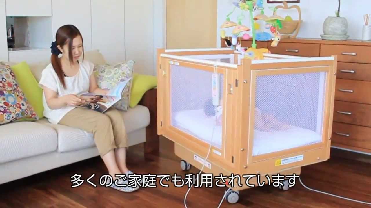 赤ちゃんの夜泣き、寝ぐずり、寝かしつけに自動で揺れるベビーベッド