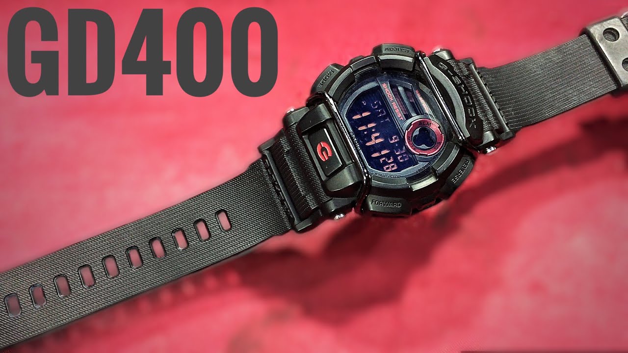 Casio GD-400-1JF in Black and red G-Shock watch reviews - USED