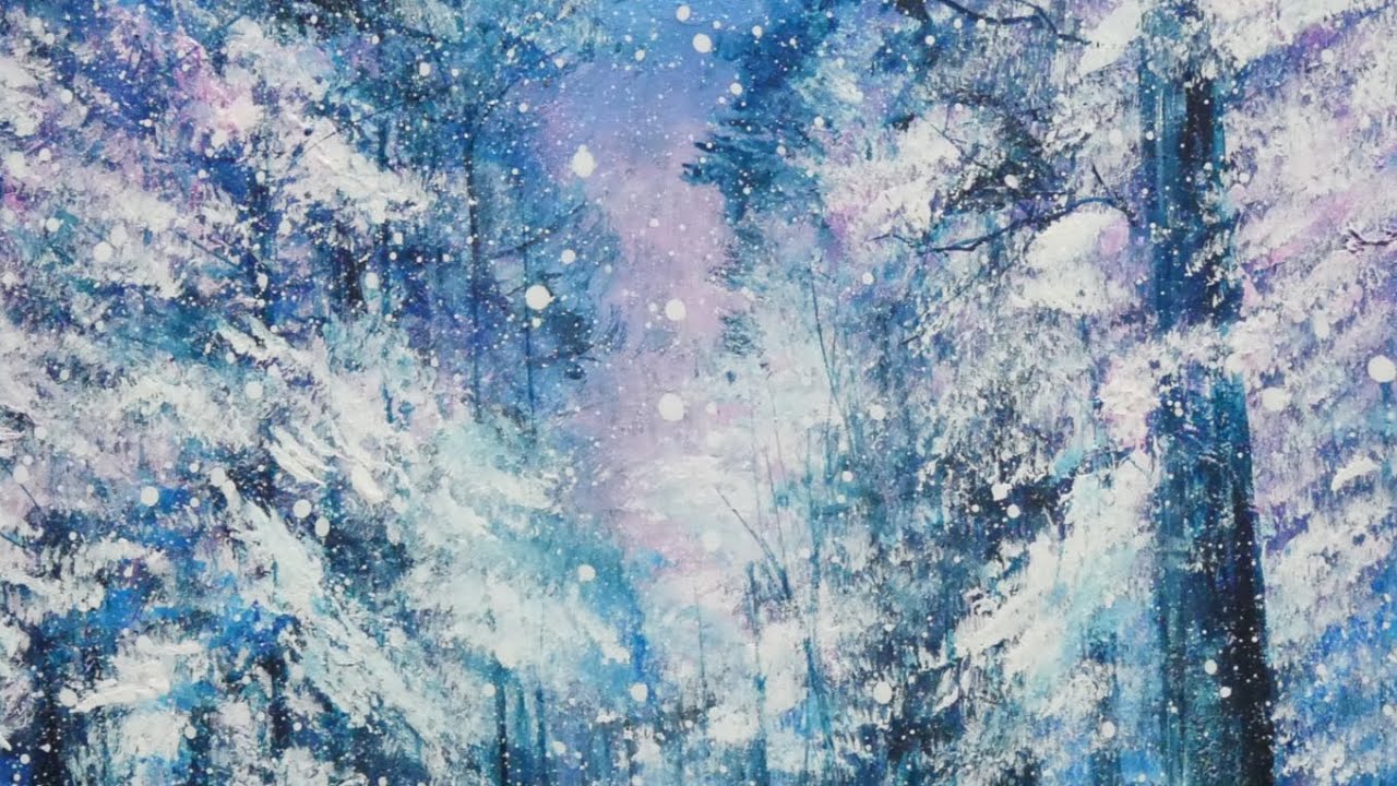 油絵 油彩 油彩画 絵画【冬の道路】 | HIROSHI1990