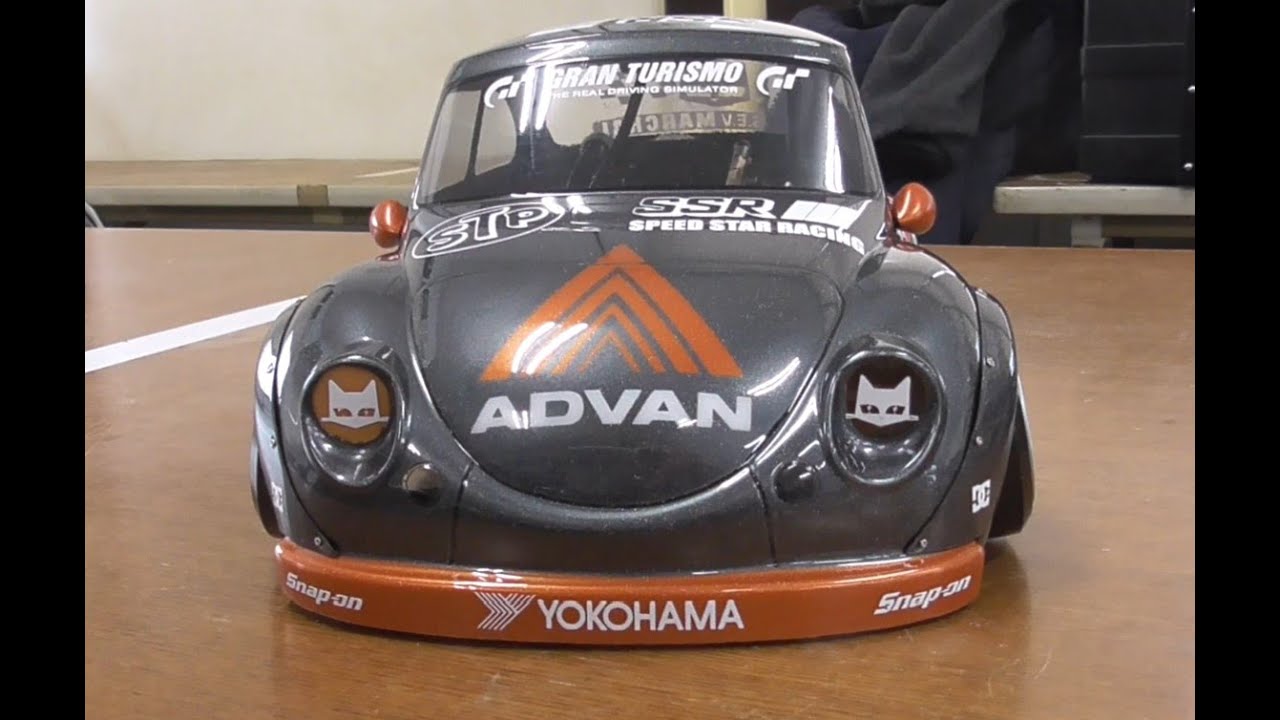 Tさん NEW Mシャーシ BODYCHEVRONスバル360 &走行動画RWD DRIFT RC