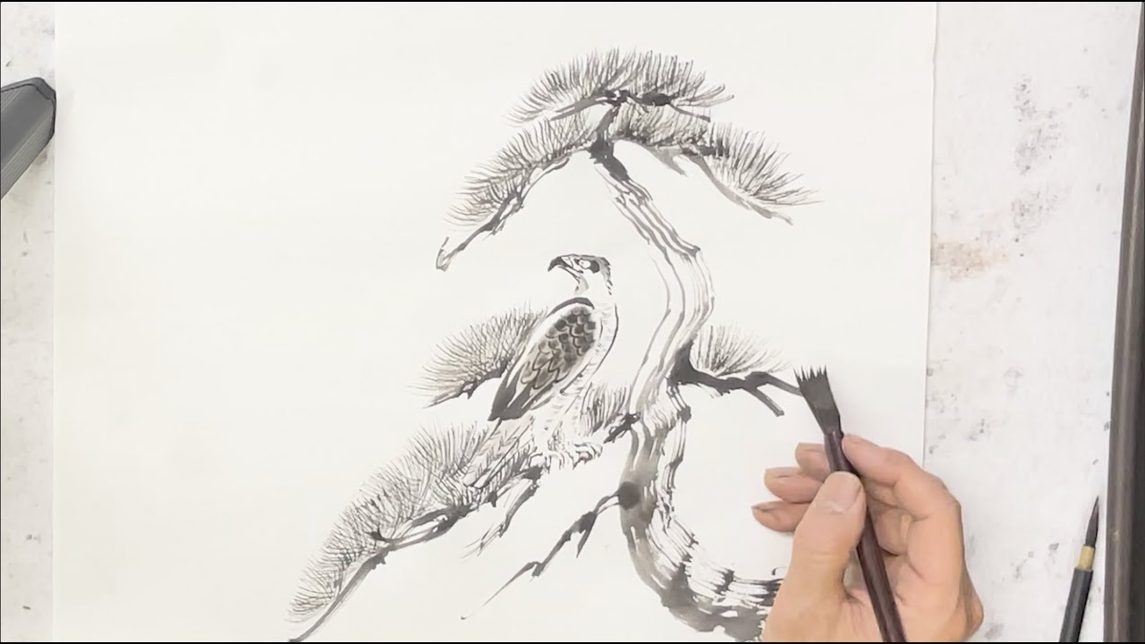 山田大作 水墨画創作動画全集 第一弾 心月斎襖絵 其の1 撮影 平成5年9