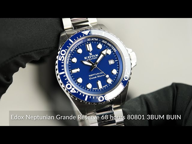 Edox Neptunian Grande Réserve 68 hours 80801 3BUM BUIN - YouTube
