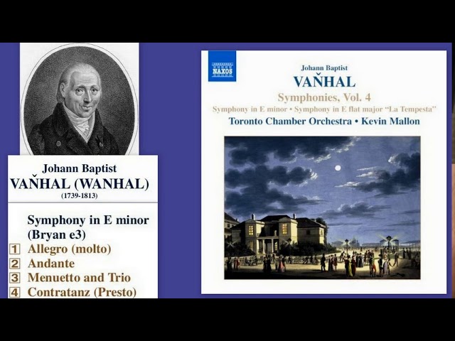 Johann Baptist Vanhal: Symphony in E Minor, Bryan e3, Toronto