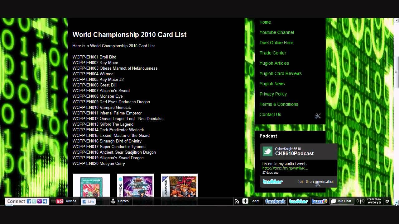 World Championship 2010 Pack Card List [HD] - YouTube