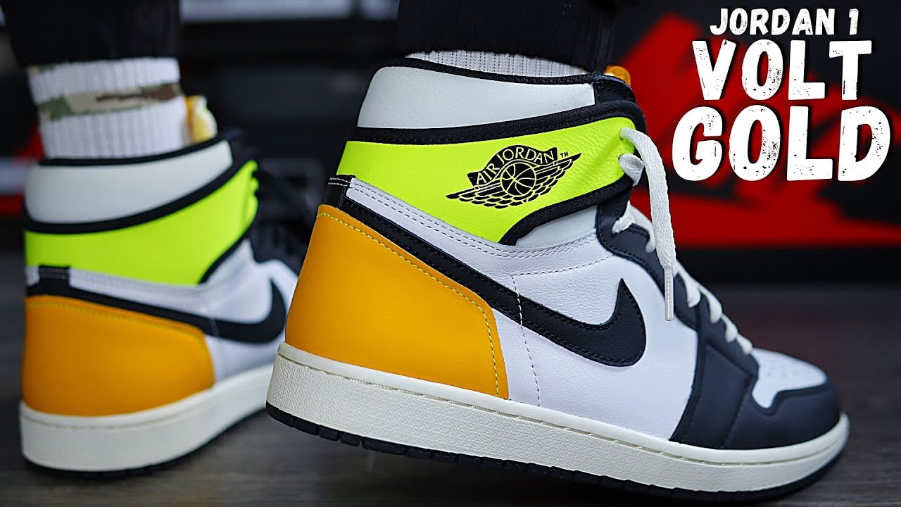 Nike Jordan 1 High Volt Gold On Feet Review - YouTube