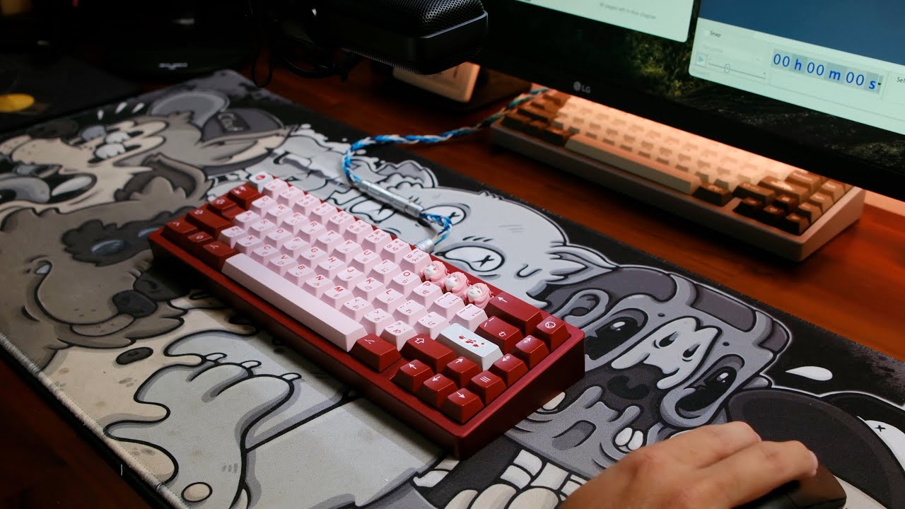 SingaKBD Kohaku Red | GMK Darling | BCP switches - YouTube