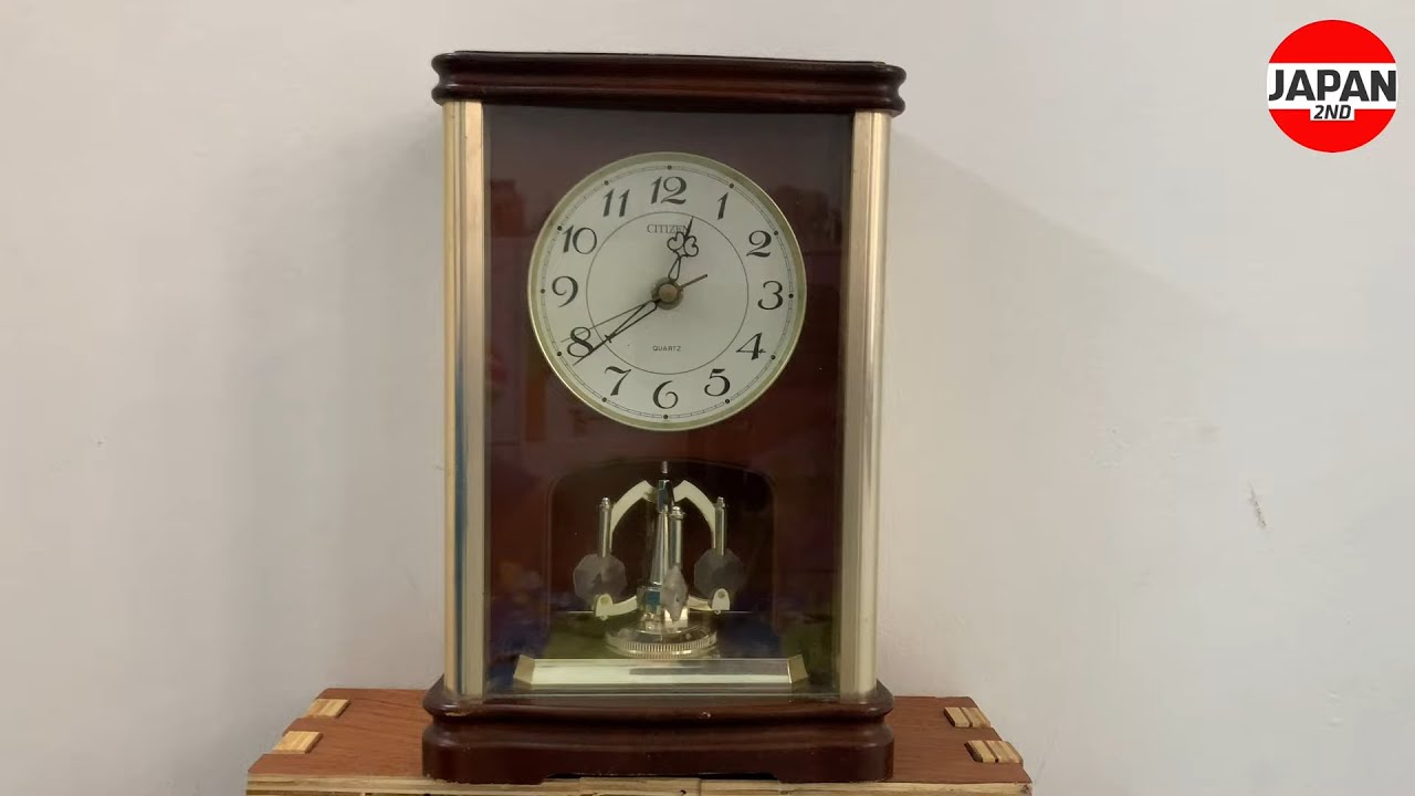 CITIZEN シチズン クオーツ置き時計 4RG574 振り子を振る木枠 - YouTube