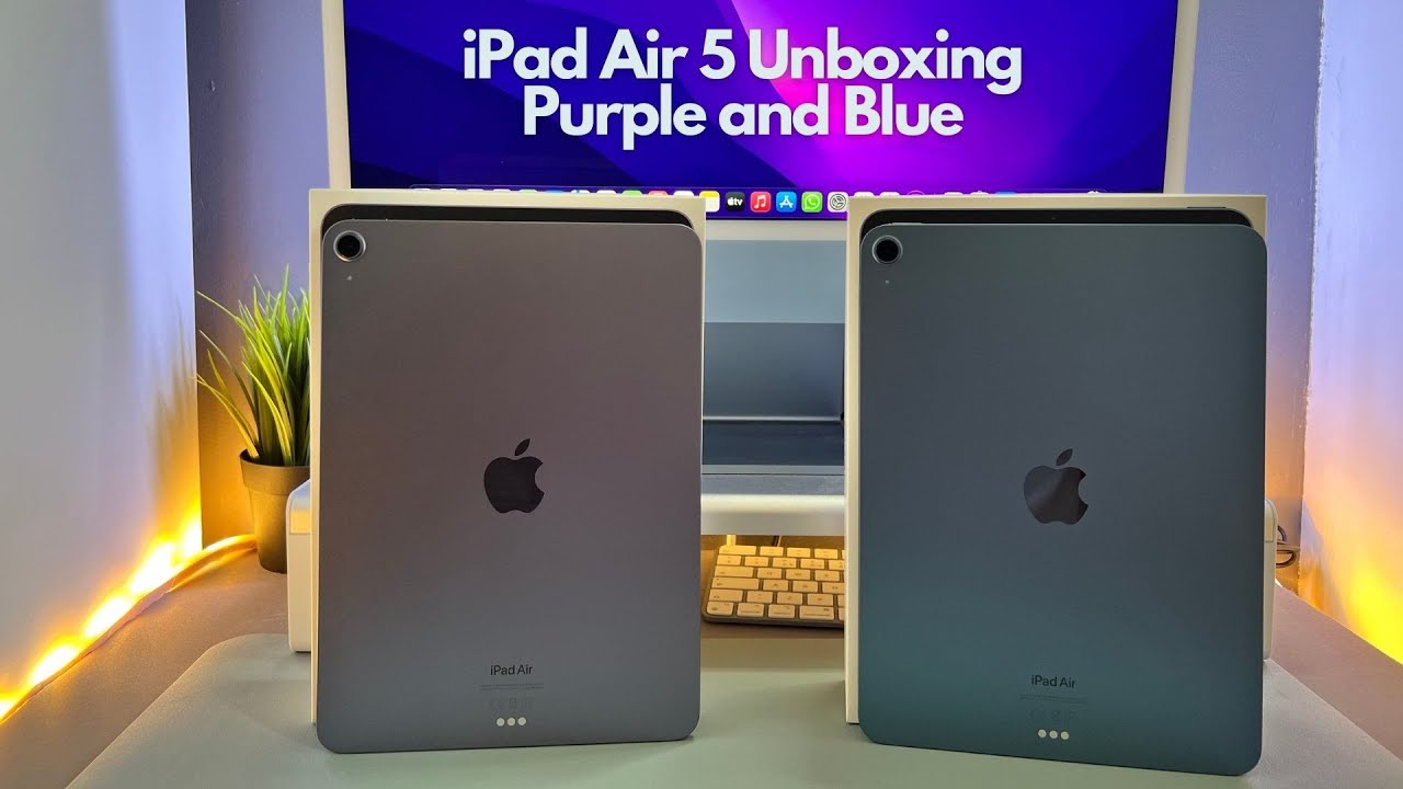 iPad Air 5 M1 Chip in Purple & Blue UNBOXING! - YouTube