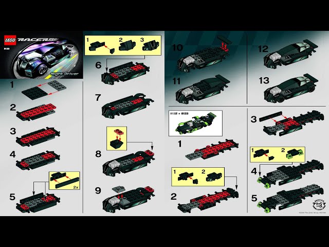 LEGO instructions - Racers - 8132 - Night Driver - YouTube