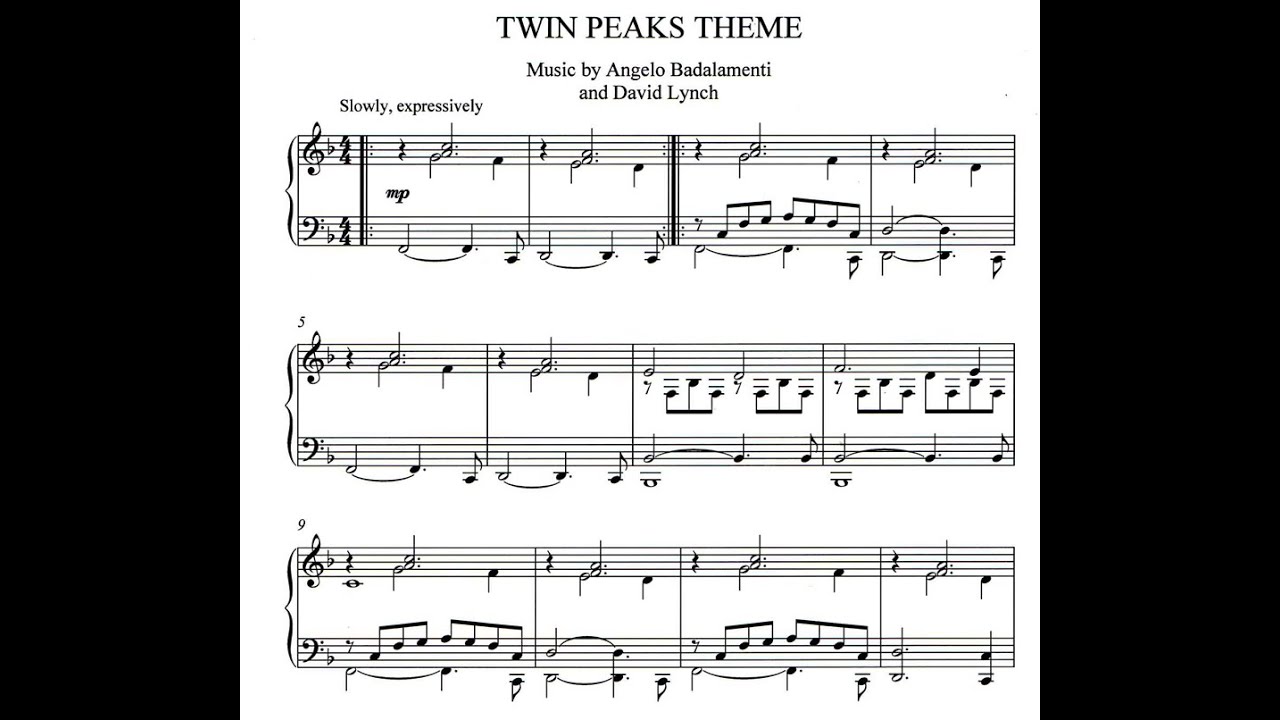 Angelo Badalamenti - Twin Peaks - Piano Suite + Sheet Music - YouTube