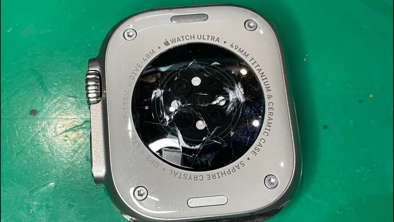 Apple Watch Ultra 49mm 心拍センサーガラス割れ修理作業 - YouTube