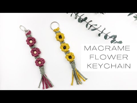 DIY: Macrame Flower Keychain | DIY MACRAME KEYCHAIN (step by step