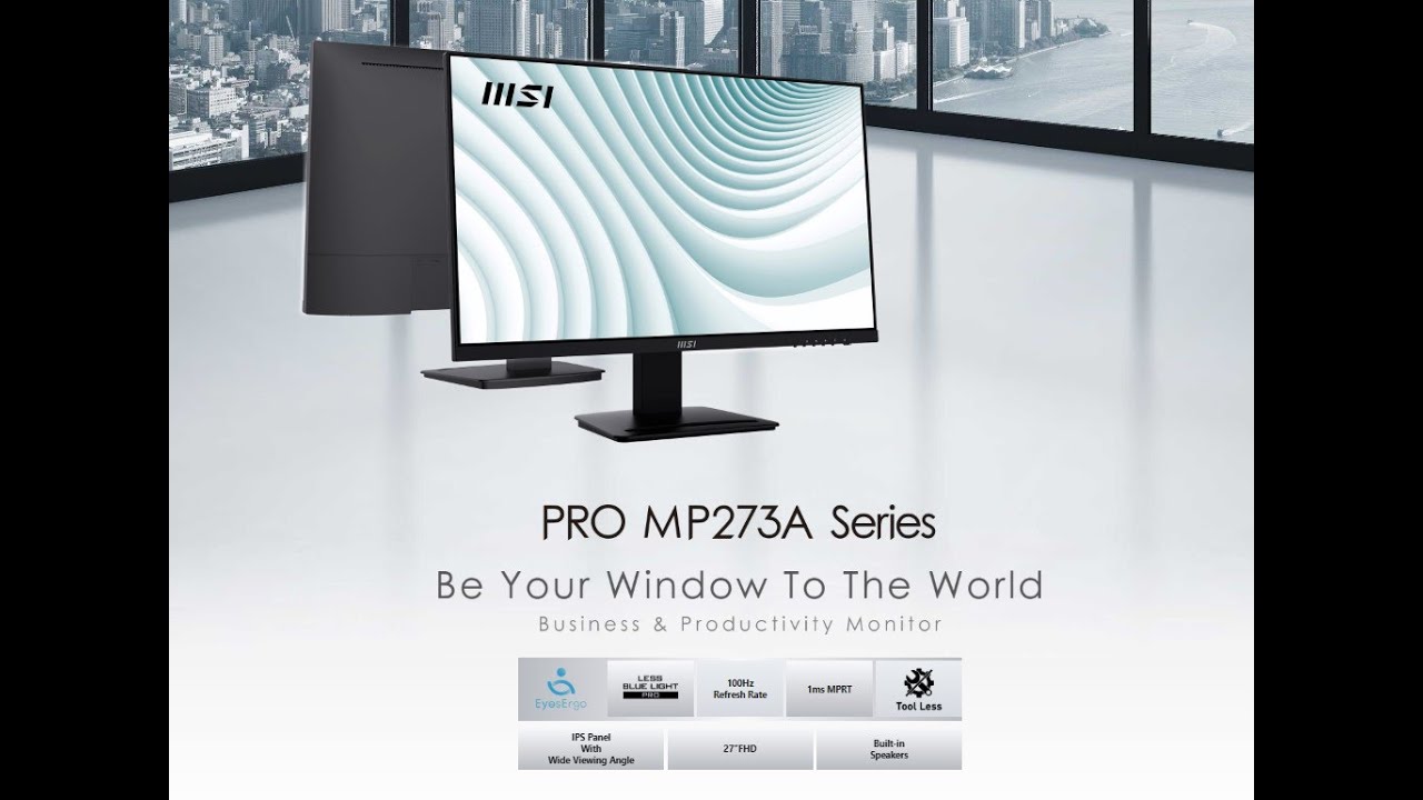 MSI PRO Series-MP273A -PC Monitor-4k Professional - YouTube