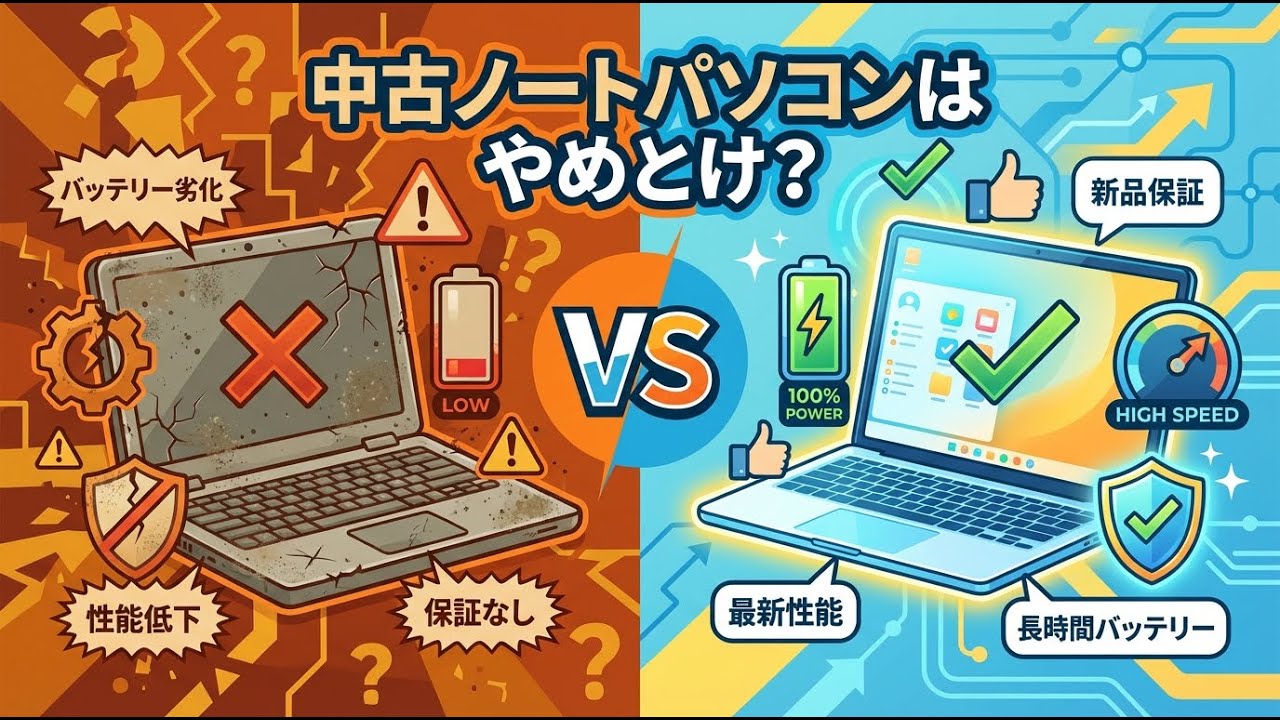 ノートパソコンを中古で買うのはやめとけと言われる理由！新品の選び方