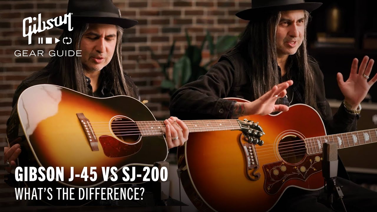 Gibson J-45 vs Gibson SJ-200 - What's the difference? - YouTube
