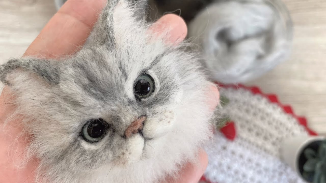 Wool Felt Cat] Beginners too! Make a realistic cat brooch