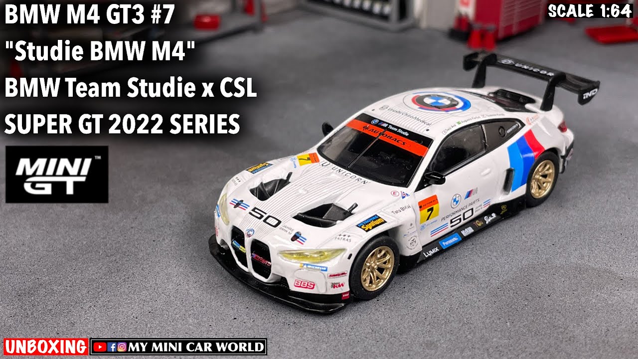 MY MINI CAR WORLD』UNBOXING MINI GT 1/64 BMW M4 GT3 # 7 “Studie