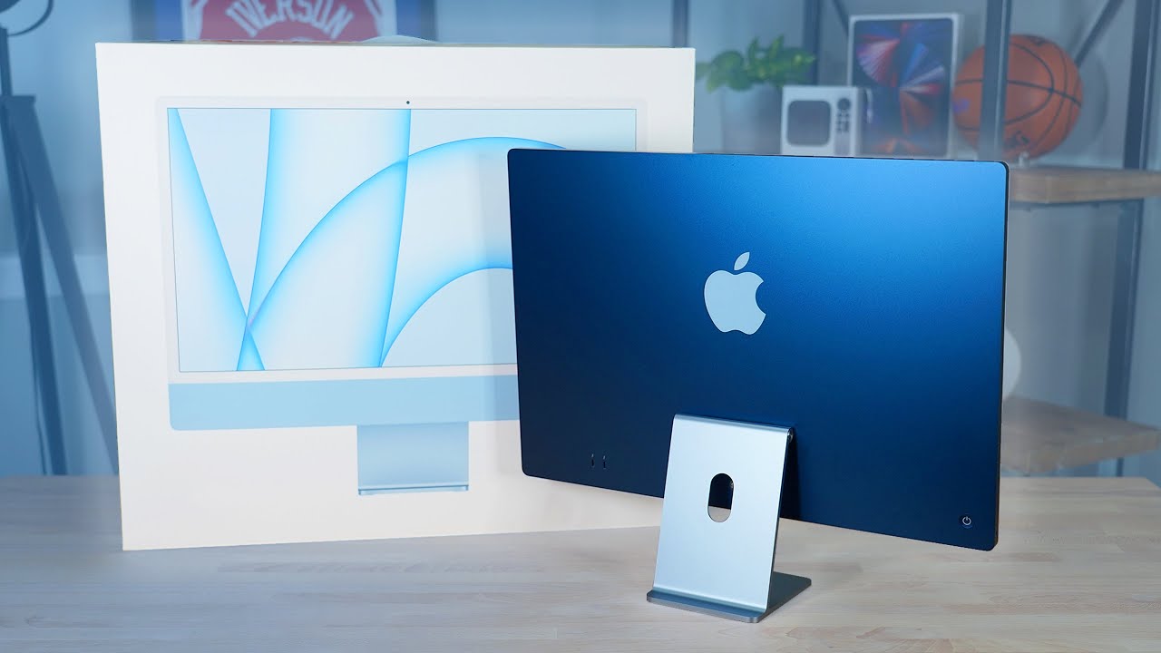 Unboxing the APPLE M1 iMAC $1299 Base Model in Blue! Is the BASE