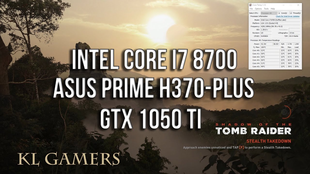 intel Core i7 8700 ASUS PRIME H370-PLUS 16GB DDR4 GTX 1050 Ti