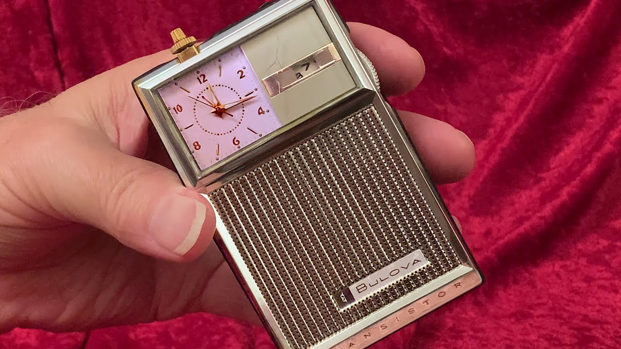 Bulova transistor watch radios, box, c.1960 Citizen Watch built-in