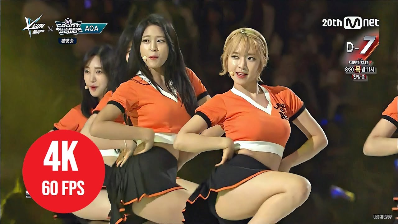 4K LIVE ] AOA - Heart Attack - (150802 Mnet M!Countdown K-CON in