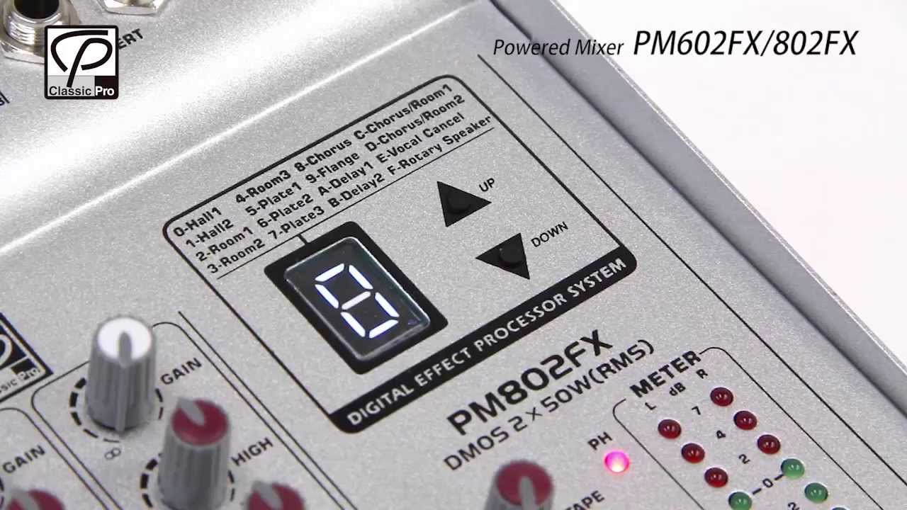 CLASSIC PRO / パワードミキサー PM602FX/802FX - YouTube