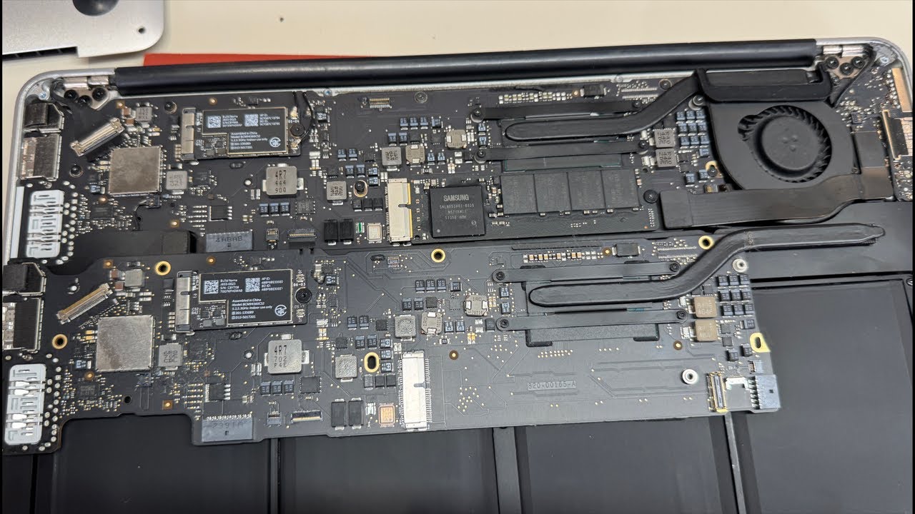 MacBook Air 2014 SSDスロット交換ハンダ溶接基板修理 - YouTube