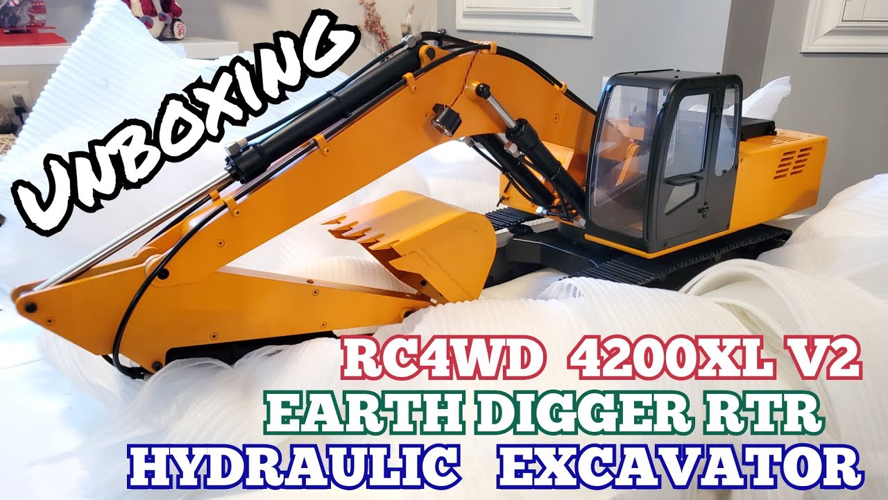 RC4WD 1/14 EARTH DIGGER 4200XL V2 HYDRAULIC EXCAVATOR RTR UNBOXING