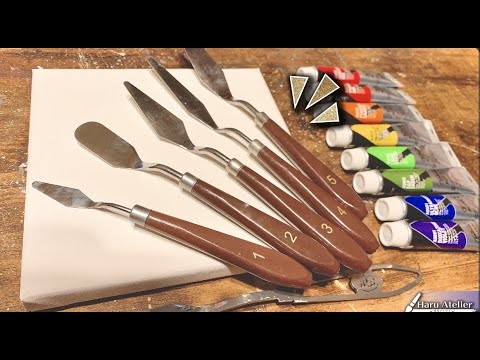 ペインティングナイフをたくさん買ったので絵を描く。 - YouTube