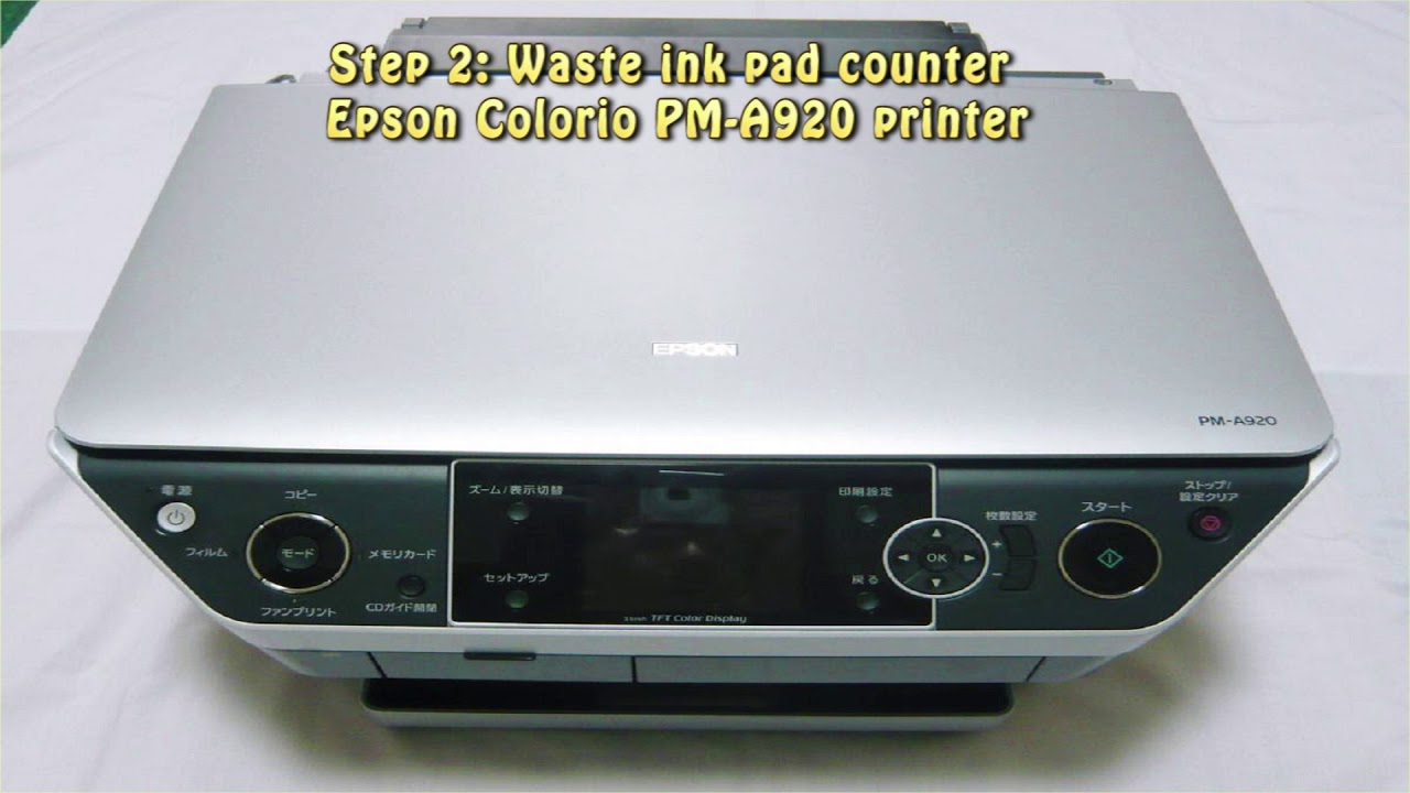 Reset Epson Colorio PM A920 Waste Ink Pad Counter - YouTube