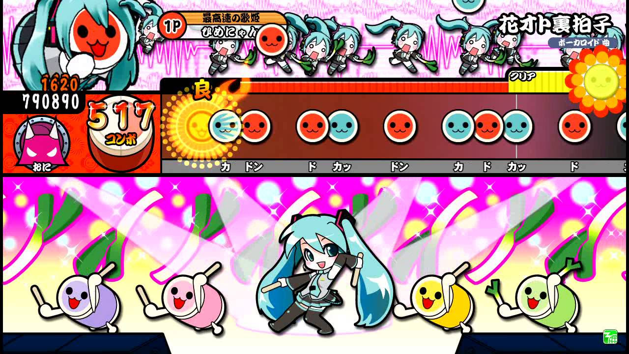 太鼓の達人モモイロ】花オト裏拍子 全良 - YouTube