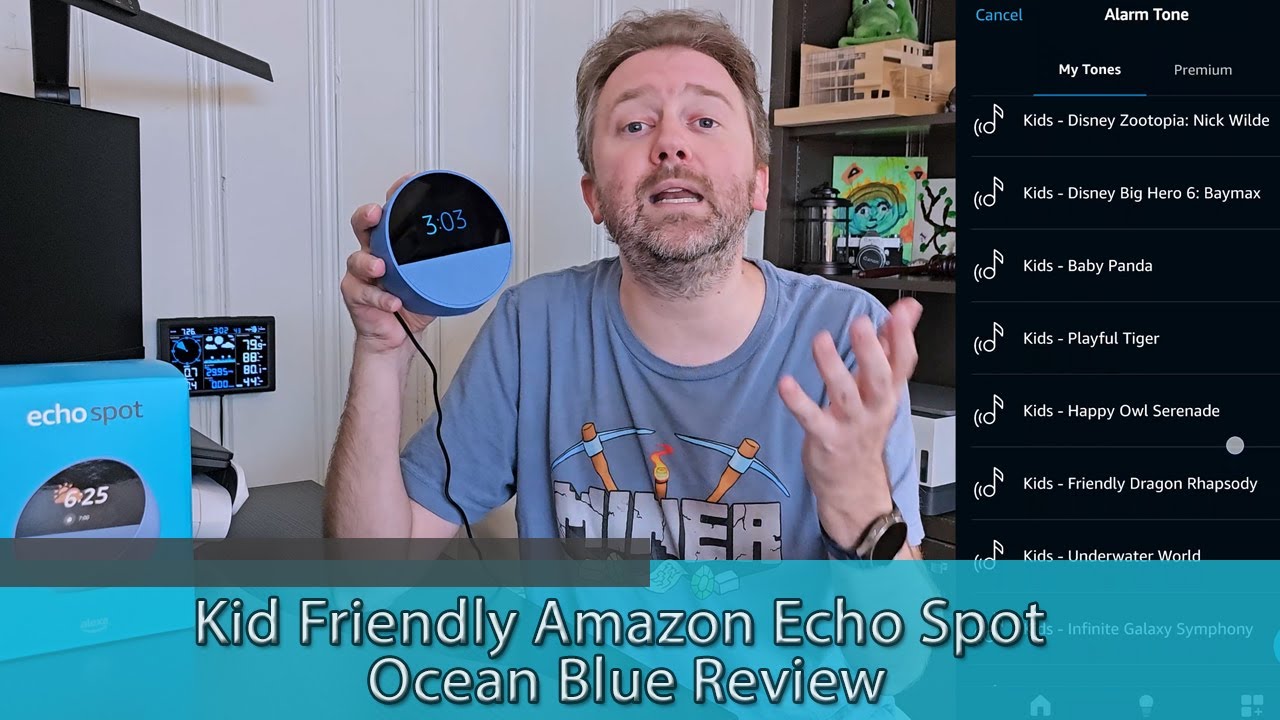 BEST KIDS ALARM CLOCK - Amazon Echo Spot Ocean Blue Review - YouTube