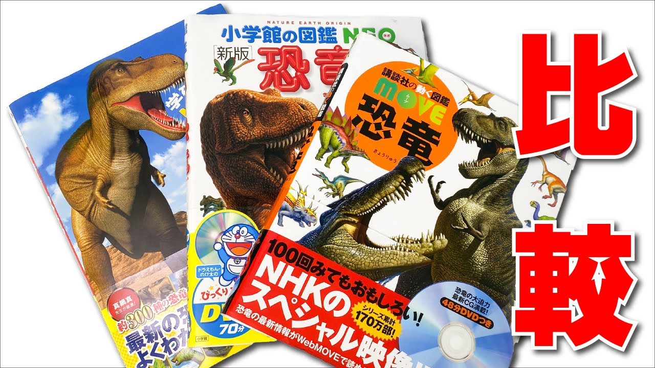 Comparing three types of dinosaur encyclopedias [LIVE, NEO, MOVE