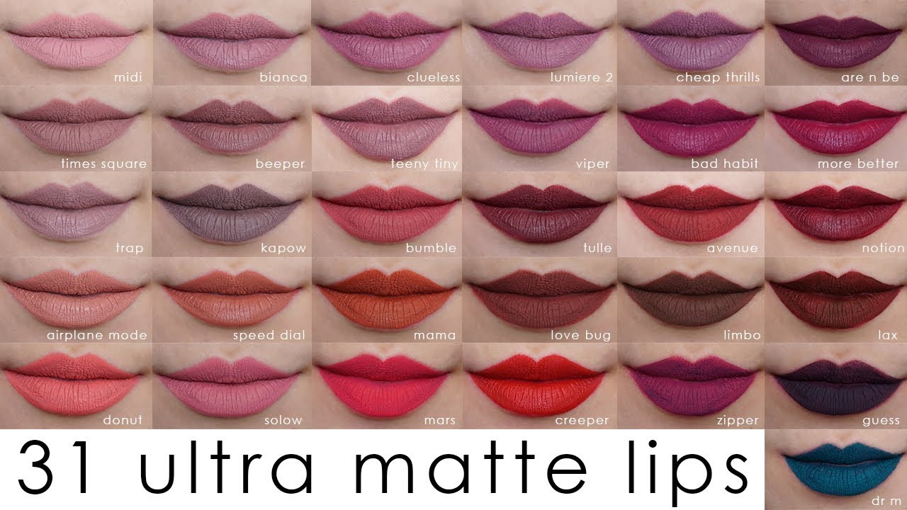 ColourPop Ultra Matte Lip Swatches on Asian Skin - YouTube